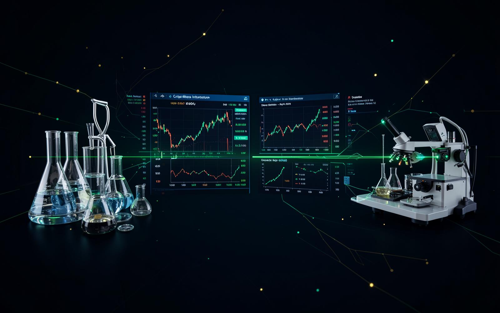 Laboratory, financial analytics, and research systems connected through data